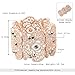 D EXCEED Vintage Metal Lace Pattern Etched Filigree Crystal Stretch Bangle Bracelet for Women 7