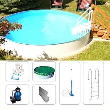 Poolzon Stahlwandpool Komplettset Fun-Zon 5,00 x 1,50m, Rundbecken