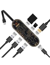 Manifun USB C Hub Portable 7-in-1 USB C Adapter to HDMI 4K, USB-C Power Delivery, 1 USB 3.0 Port, 2 USB 2.0 Ports, SD Micro SD Card Reader Compatible with MacBook Pro, MacBook, and Samsung Cellphone