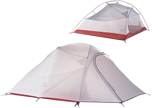Amazon Naturehike3人用アウトドア二重層テントキャンプワンタッチテント超軽量防水テント グレー Gray d防水シリカゲル生地 Naturehike テント本体
