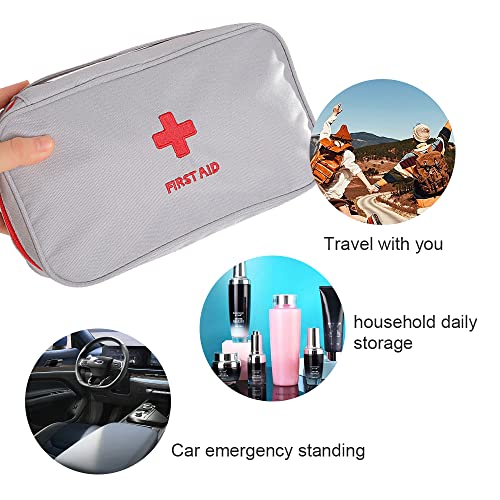 XINGSUI 2 Pieces First Aid Empty First Aid Kit Medicine Storage Portable Camping First Aid Kit (Blue, Grey)