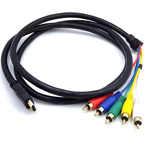ANRANK HR10815AK 5FT/1.5M HDMI Male to 5RCA RGB Audio Video AV Component Adapter Converter Cable Cord