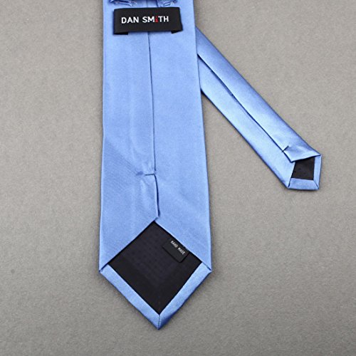 DAA3E01T Royal Blue Solid Woven Microfiber Tie Fine Designer Necktie Luxury For Wedding By Dan Smith