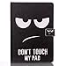 MonsDirect Case for iPad 9.7 Inch 2017 2018/iPad Air 1/2, PU Leather Case Card Slots Wallet Cover with Stand for iPad 9.7 Inch 2017 2018 & iPad Air 2 & Air 1, Don't Touch My Pad