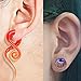 TOPBRIGHT 0G 00G 1/2 inch Spiral Glass Tapers with Jellyfish Ear Expander Plugs Glass Ear Piercing Gauges