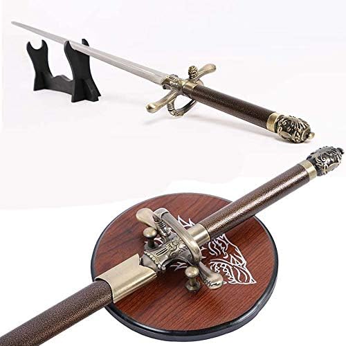 Mastergoswords Cosplay Handmade Replica Sword Game of Thrones Arya Stark's Needle Sword Costume Prop Toy (Sheath and Mount Plaque Included)
