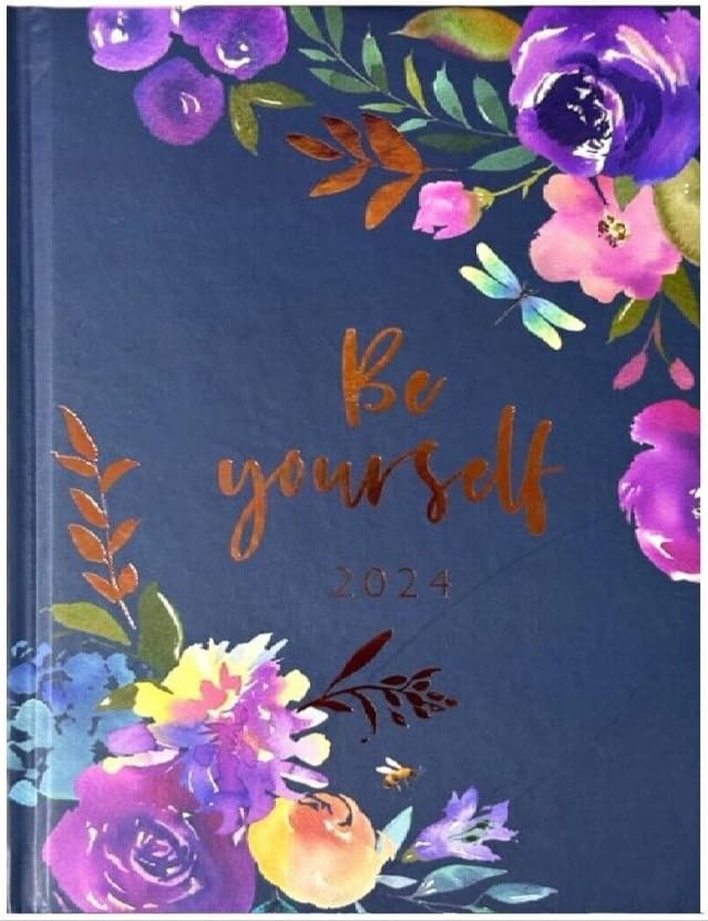 PaulStore 2026 Diary A5 week to view Hardback Diary Believe In You Self Vintage Floral (Blue)