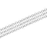 Adabele 5 Feet Authentic 925 Sterling Silver Unfinished Rolo Belcher Cable Chain Link 1.5mm (0.06 Inch) Thin Small Bulk Hypoallergenic Nickel Free for DIY Craft Jewelry Making SSK-A1