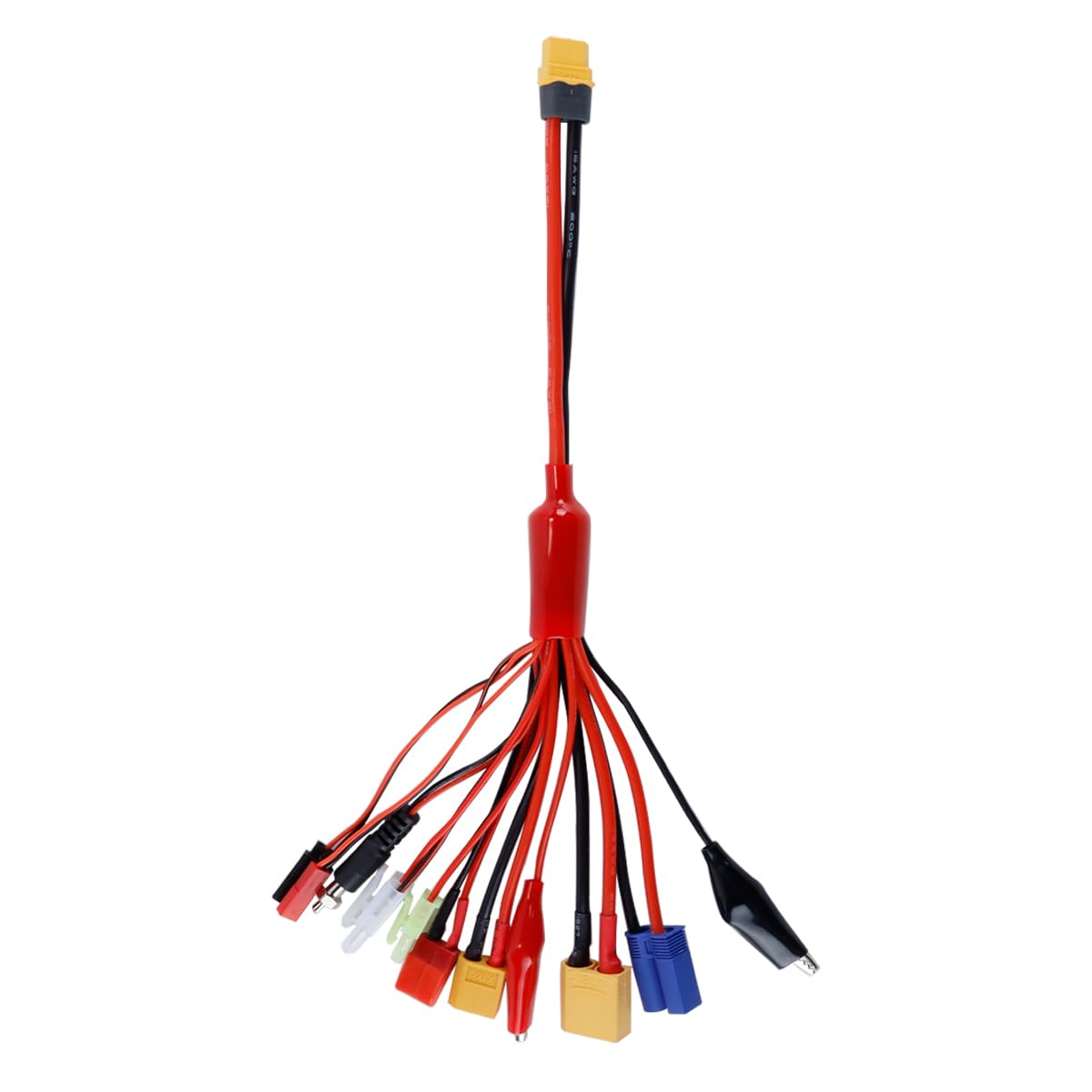 Durlo RC Lipo Battery Charger Adapter Connector 10 in 1 Multi Splitter Wire XT60H s Convert Cable for Futaba, JST, XT90,XT60,XT30,EC3,EC5