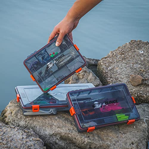 RUNCL Fishing Tackle Box, Waterproof Airtight Stowaway, 3600/3700 Tray