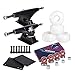 Cal 7 5.0 Inch Skateboard Trucks, 52mm Wheels, Plus Bearings Combo Set (Black truck with white wheels)