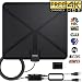 TV antenna, [2019 Newest] Indoor Digital HDTV Amplified Antennas Freeview 4K HD VHF UHF for Local Channels 120 Miles Range With Switch Amplifier Signal Booster Support ALL TV's-16.5ft Coax Cable