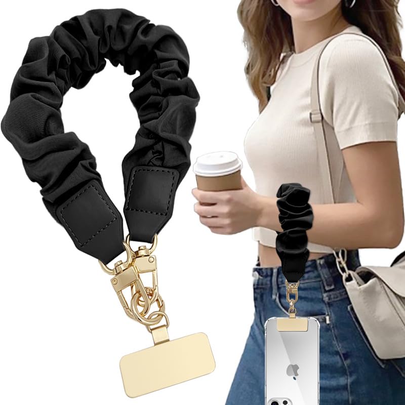 Nalefow Anti Theft Phone Wrist Strap, Elastic Universal Phone Lanyard for Cell Phone, Cute Scrunchie Design Wristband