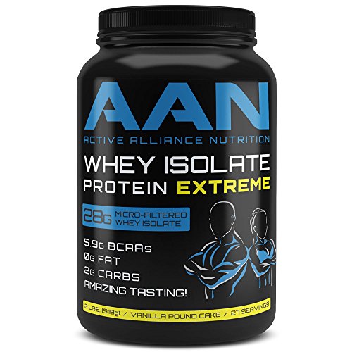 AAN s Whey Protein Isolate - Fat Free, Low Carb, Post Workout Recovery (2lbs Vanilla Pound Cake)