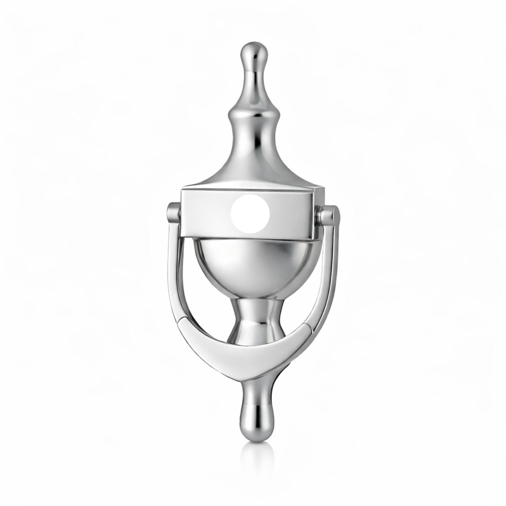 UAP Victorian Urn Door Knocker 6 Inch with Door Viewer Hole For Front Door with Bolt Through Fixings in Satin Chrome