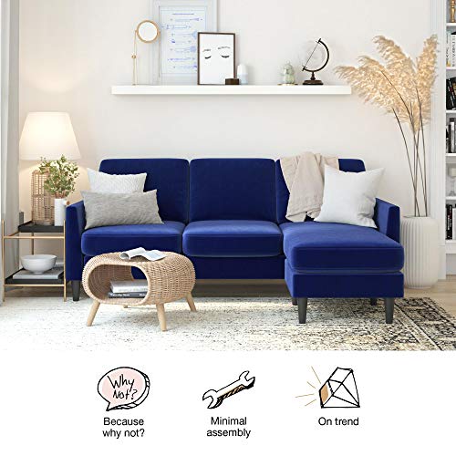 Mr. Kate Winston Sofa Sectional, Blue Velvet Pricepulse