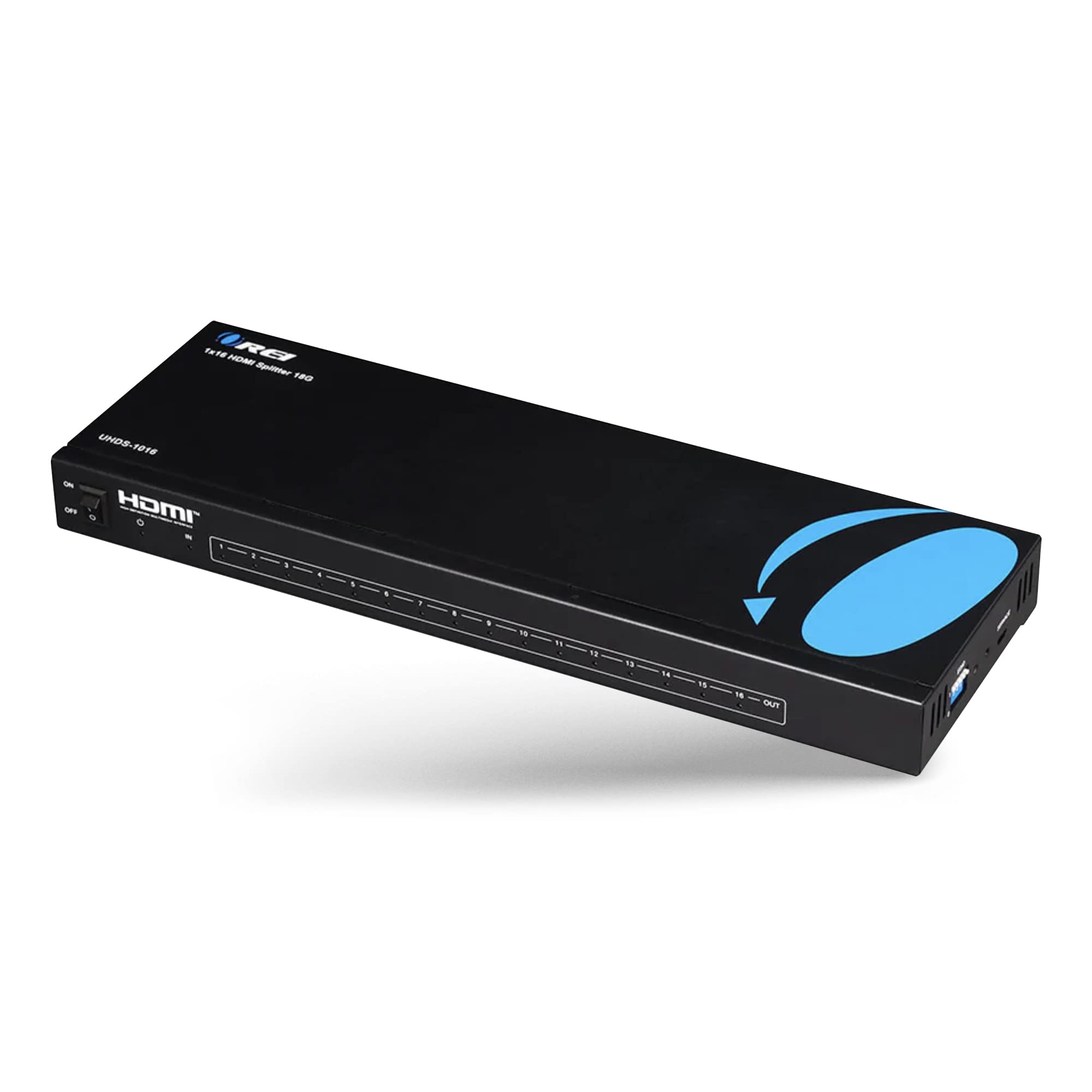 OREI 1 in 16 4K Out HDMI Splitter 4:4:4 8-bit - HDMI 2.0, HDCP 2.2, 18 Gbps, 4K @ 60Hz Duplicator/Distributor UltaHD High Resolution (UHDS-1016) (1x16)