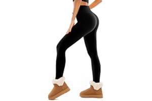 SINOPHANT Fleece Lined Leggings Women, Soft Elastic High Waisted Warm Thermal Winter Thick Yoga Pants