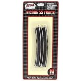 N Code 55 Nickel Silver 11.25" Radius Full Section Track (6) Atlas Trains