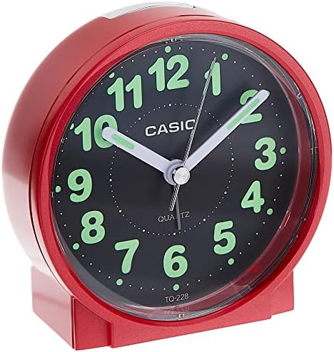 Casio #Tq228-4Df Round Travel Table Top Alarm Clock, Red, Tq-228