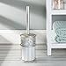 mDesign Toilet Bowl Brush and Holder for Bathroom Storage - White/Satin