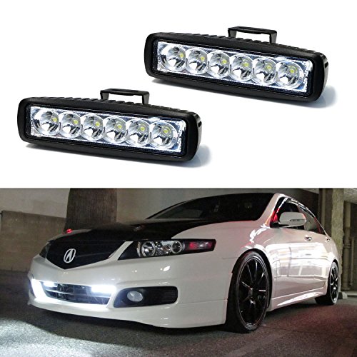 iJDMTOY (2) 18W High Power 6-Osram LED Daytime Running Light Kit, Universal Fit For Most Car, Truck, SUV, etc