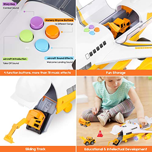 image for BAZOVE Construction Trucks Car Toys Set with Inertia Wheel Transport C
