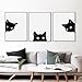Catnew 3Pcs Cute Black Cats Canvas Frameless Painting Murals Wall Art Home Room Caft Decor Gift Size 3040cm