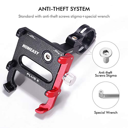 HOMEASY Universal Bike Phone Mount Motorcycle Handlebar Cellphone Bicycle Holder Adjustable, Fits iPhone X, XR, 8 | 8 Plus, 7 | 7 Plus, Galaxy S9, S8, Holds Phones from 3.5-7" Wide【Fall Prevention】