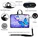 Meffort Inc 15 15.6 inch Neoprene Laptop Sleeve Bag Carrying Case with Hidden Handle and Adjustable Shoulder Strap - Blue Purple Butterfly
