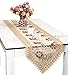 Grelucgo Burgundy Lace Table Runners Dresser Scarves (16 x 72 inch)