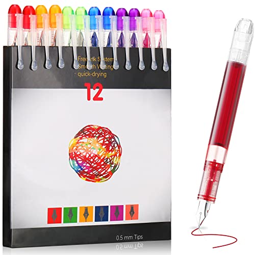 12 Pcs Disposable Fountain Pens Colors Colorful Fountain Pen for
