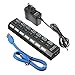 ONCHOICE USB 3.0 Hub 7 Port Splitter with On/Off Switch High Super Speed Adapter Including Cable 100centimeter for Laptop PC Data Transmission