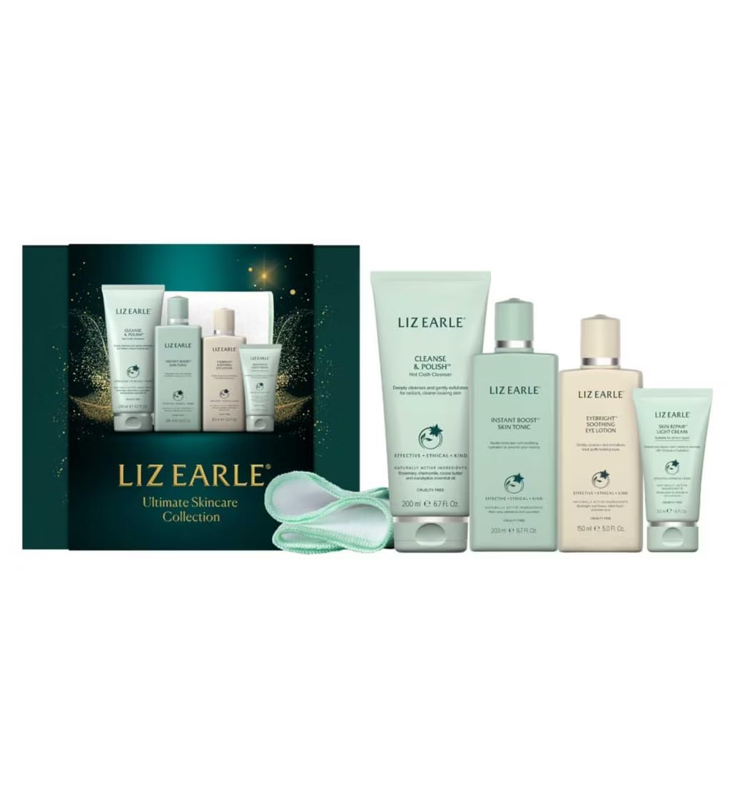 Liz Earle Skincare Gift Set – Cleanse & Polish™ Natural Skincare Collection, Luxury Beauty Gift for Women