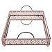 Giovanni Rose Gold Mirror Top Serving Tray, Rectangular Metal Ornate Accent Vanity Food Decorative Display Platter Dessert Cupcake Holder Food Snacks Wine Butler