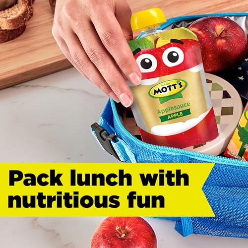 MOTT’S ORIGINAL APPLESAUCE, 3.2 OZ CLEAR POUCHES, 12 COUNT