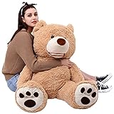 MorisMos Giant Teddy Bear with Big Footprints Plush Stuffed Animals Light Brown 100CM 39inch (Toy)