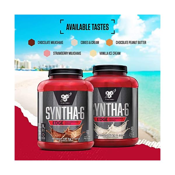 BSN Nutrition Protein Powder Syntha 6 Edge Low Carb and Sugar Whey Protein Shake with Whey Protein Isolate, Micellar…