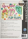 DIMENSIONS Flip Flops Counted Cross Stitch Kit, Colorful Cross Stitch, 5