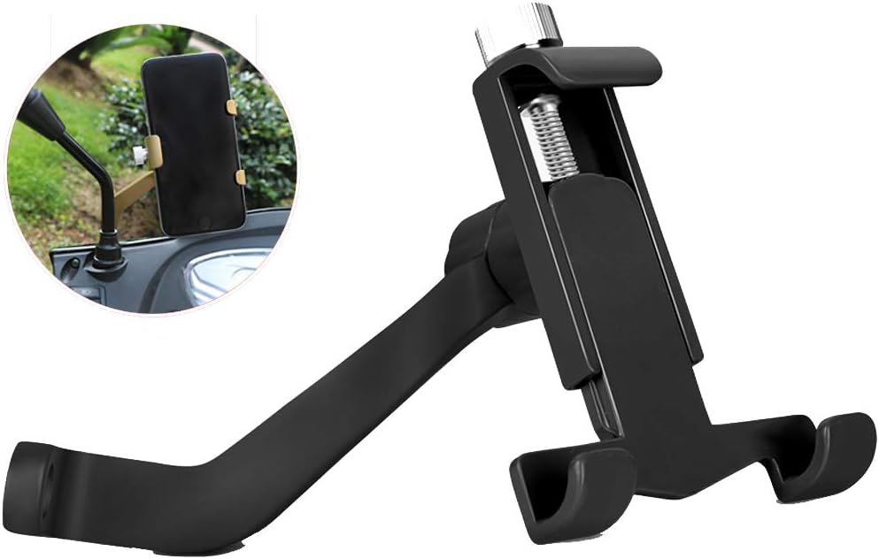 Table Night Stand Color Black Panyfdd Rearview Mirror Mobile Phone Holder Aluminum Alloy Motorcycle Mobile Phone Holder Shockproof Mobile Phone Holder Fixed Riding Navigation Bracket Bed Stands