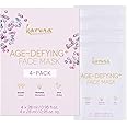Karuna Skin - Age-Defying+ Face Masks for Dry, Mature Skin, Rejuvenating & Nourishing Sheet Masks Skincare Essential, Facial Mask with Elderberry, Calendula & Wild Yam, 4 Sheets per Pack
