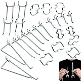 moyeeka Pegboard Hooks Assortment, 1/4 Inch Peg Board Hook Set, Heavy Weight Pegboard Accessories