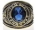 Sujak Jewelry US Navy Blue CZ 18K Gold Overlay Men's Ring size 8 9 10 11 12 13