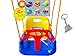 Littlefun 3-in-1 Infant to Toddler Upgrade Swing Anti-flip Snug & Secure Detachable Children Outdoor Play Patio Garden Amusement Park Equipment Bonus Mini Cars Gifts(Color:Blue Chair)