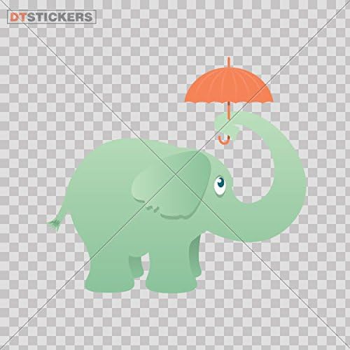 Decals Decal Elephant Elephas room Feng shui With Umbrella Motorbike Weatherproof Racing 5 X 4,5 Inches Color