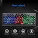 RGB 87 Keys Gaming Keyboard and Backlit Mouse Combo,BlueFinger USB Wired Rainbow Keyboard,Gaming Keyboard Set for PC Computer Game and Workthumb 1