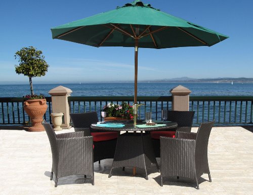 Hudson Outdoor Resin Wicker 5-PC Dining Set Sunbrella Cushions (12
fabric choices) Assembled with Warranty