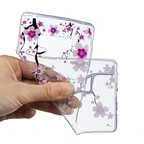 ikasus Case for Galaxy Note 9,Clear with Design Embossed Art Painted Pattern Soft Flexible TPU Silicone Ultra-Thin Transparent Girls Women TPU Case Cover for Galaxy Note 9 Case,Plum blossom