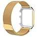 PINHEN for Apple Watch Band with Protective Case Strong Magnetic Milanese Loop Stainless Steel Bracelet Replacement iWatch Strap for Apple Watch Series 3 2 1 Nike+ Sport and Edition (Gold, 38MM)