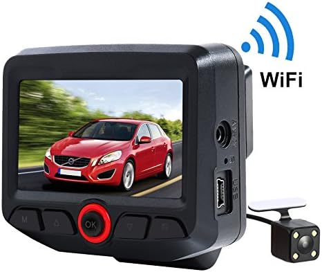 MeHuiLe 2.45-inch Dual Lens FHD 1080P IPS Screen WiFi 165 Wide Angle Car Dashboard Camera DVR Rearview Dash Cam G-Sensor Parking Monitor Loop Recording Motion Detection WDR Sony Sensor Night Vision